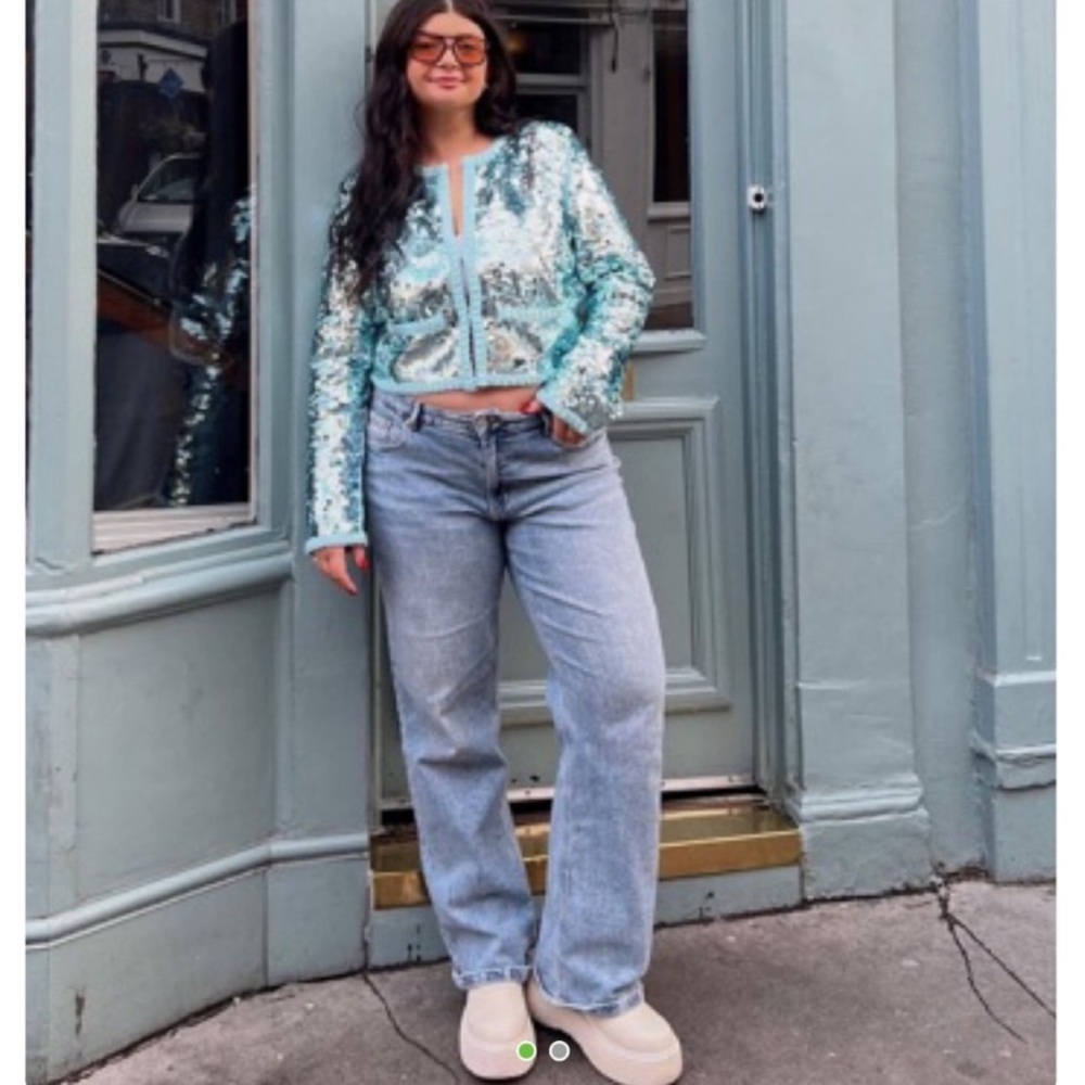 NWT & Other Stories Sequin Sweater Jacket - Picture 4 of 5